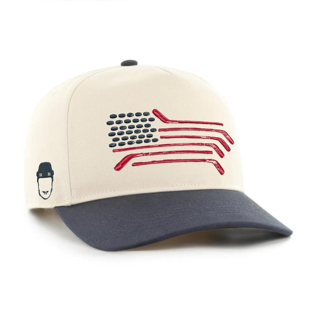 Spittin Chiclets Merch Spittin Chiclets Hockey Flag Embroidered Hat Unique Ice Hockey Gifts