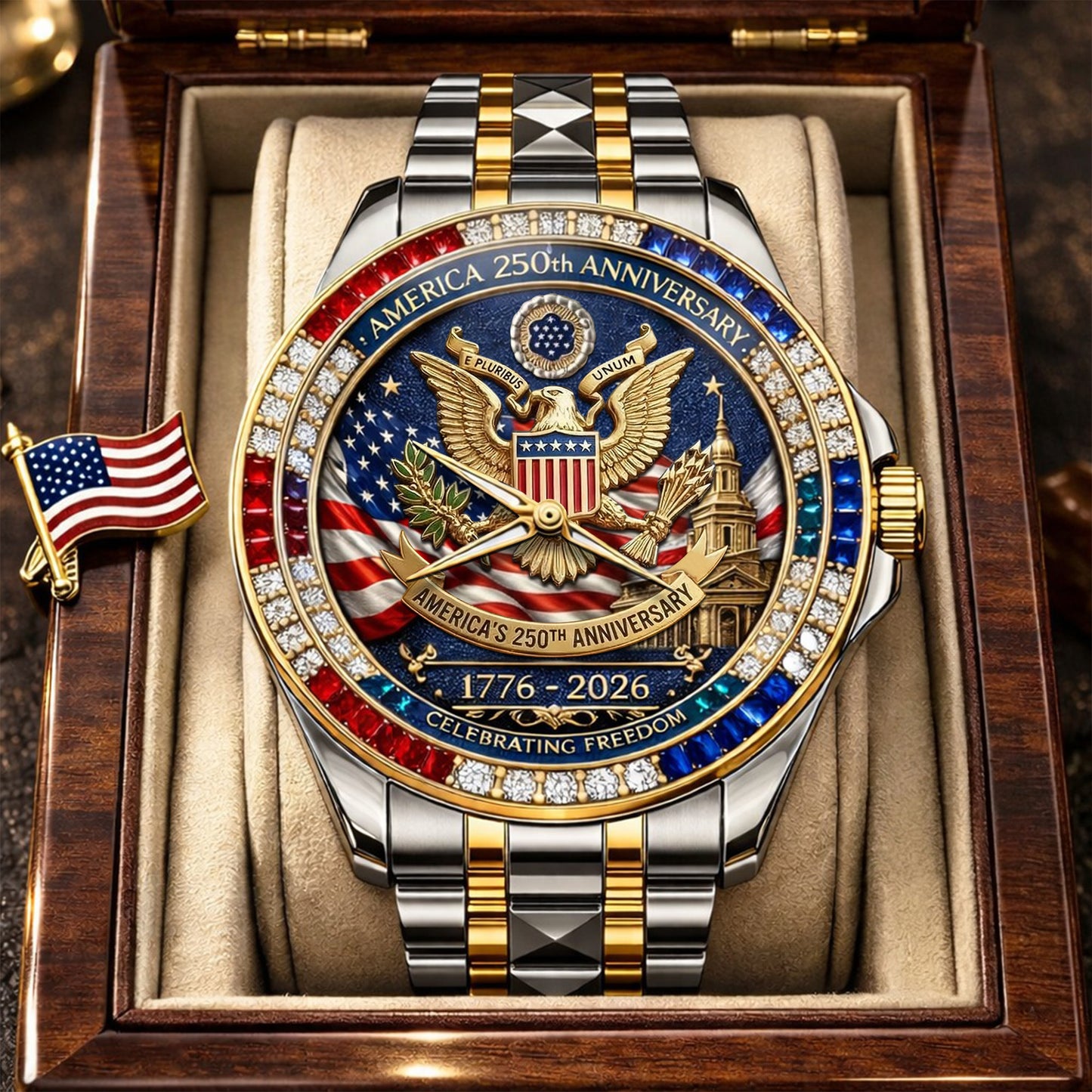 America 250th Anniversary Watches Celebrating Freedom Patriotic Merch 4th Of July Gifts For Dad