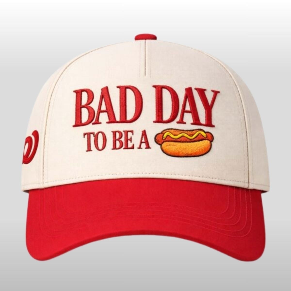 2026 Nationals Bad Day To Be A Hot Dog Hat Giveaway Embroidered Cap
