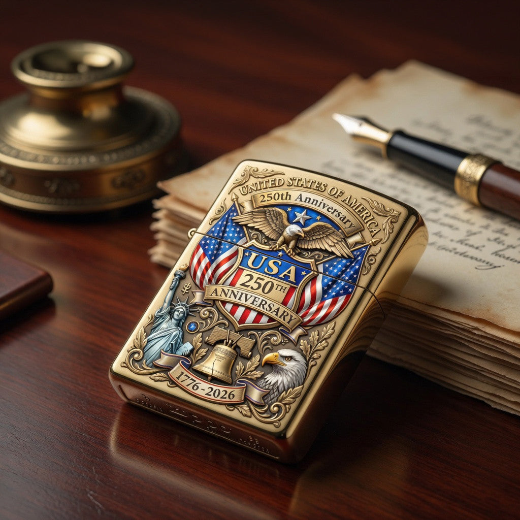 USA 250th Anniversary 1776 2026 Zippo Lighter Case 4th Of July Gifts For Dad