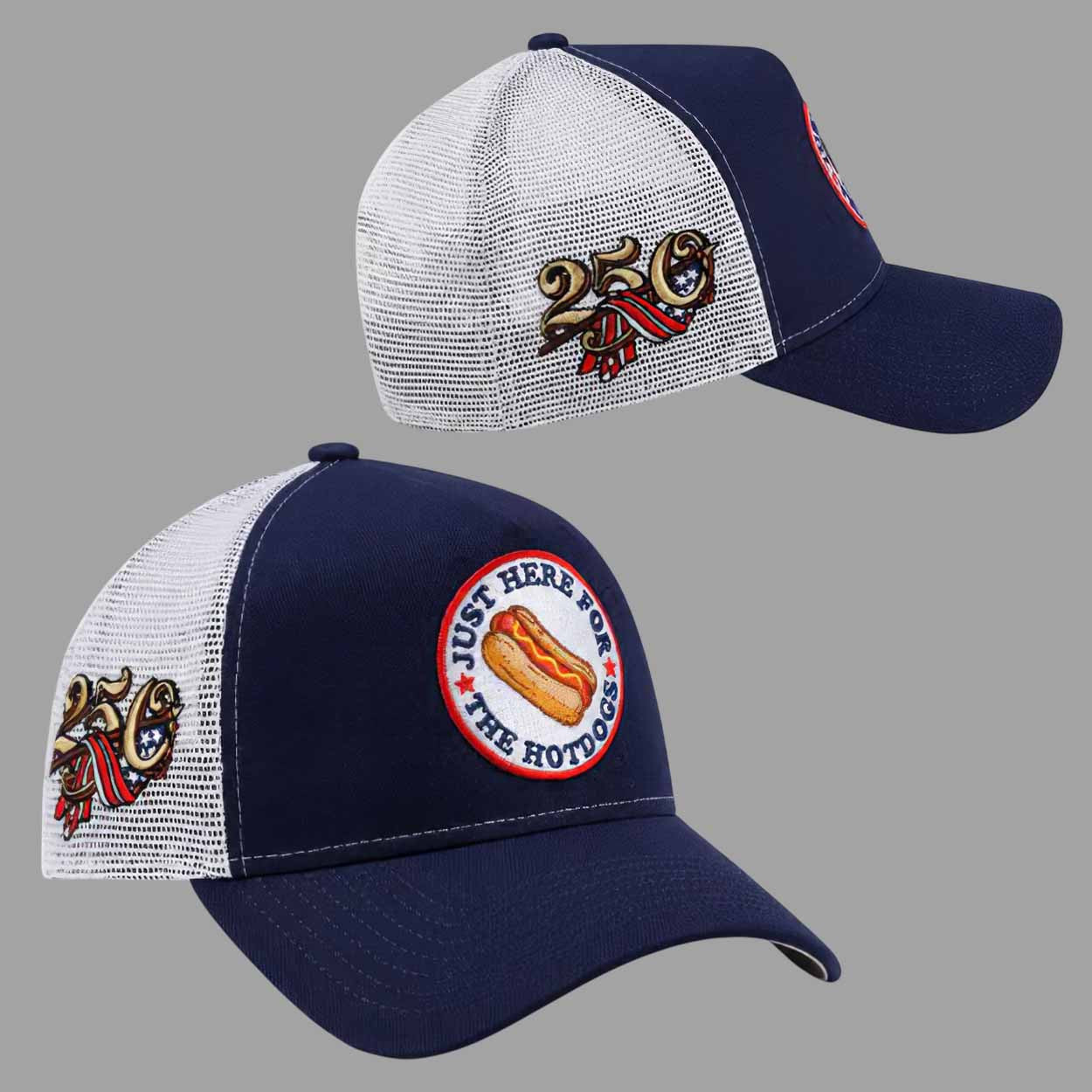 Just Here For The Hot Dogs 250th Trucker Hat - Mouldkingstore