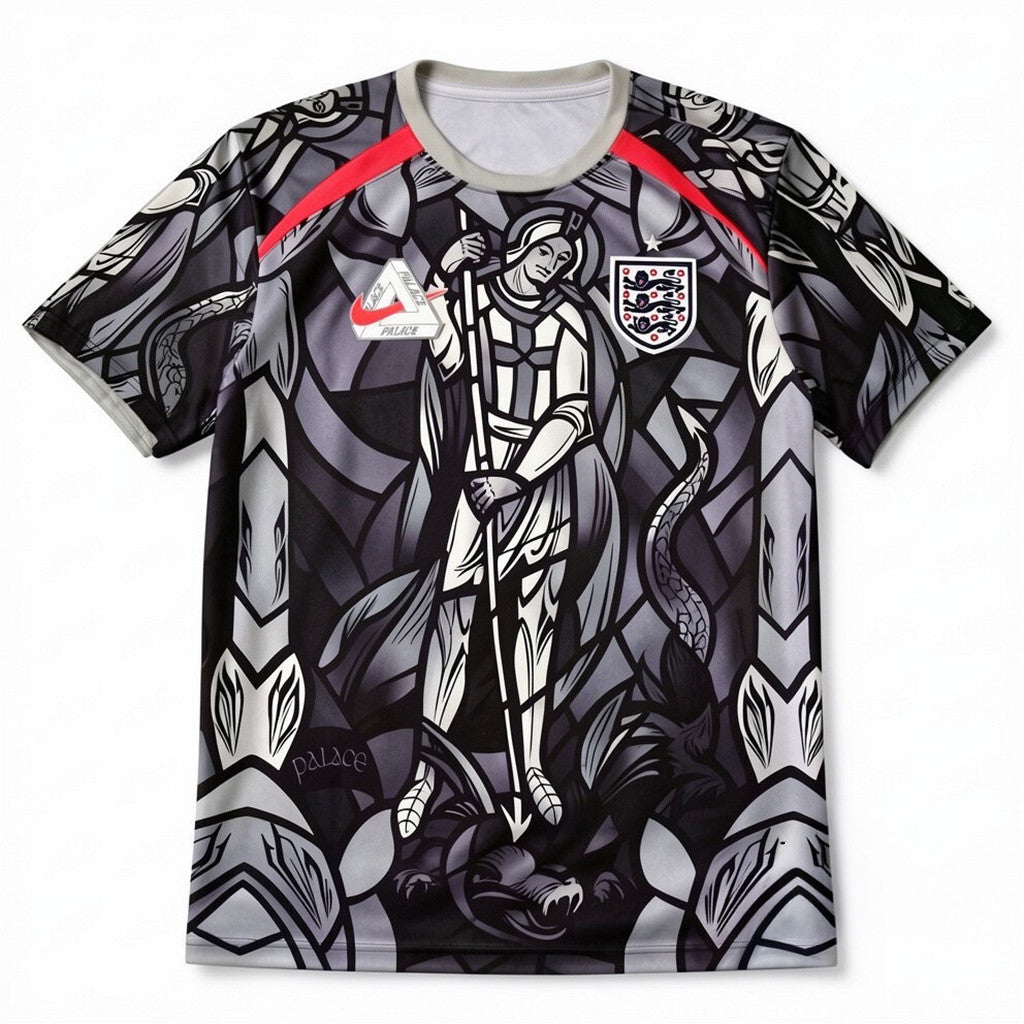 Palace England 2026 World Cup Pre-Match Jersey Shirt Stained-Glass Graphic Design Apparel