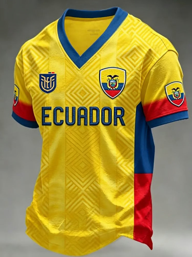 Ecuador 2026 World Cup V-Neck Shirt Men's Game Day Apparel FIFA Gifts For Football Fans