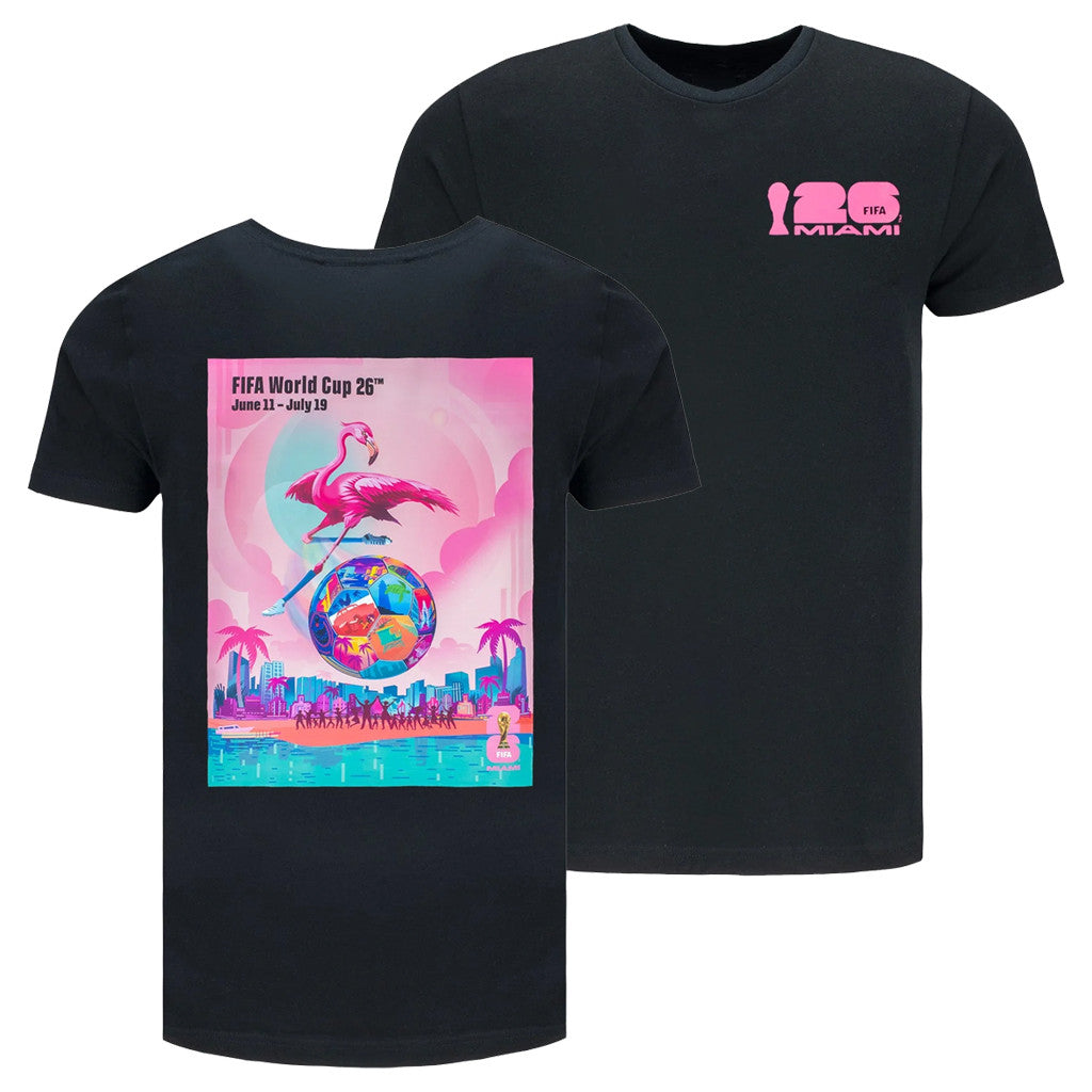 World Cup 2026 Merch Miami World Cup 2026 Poster Black T-Shirt Soccer Fan Gifts For Him