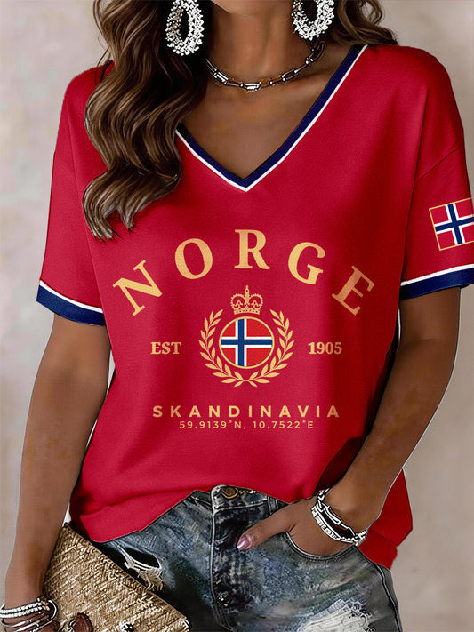 Norway World Cup 2026 V-Neck Shirt Match Day Shirts FIFA Merchandise Norway Football Lover Gift