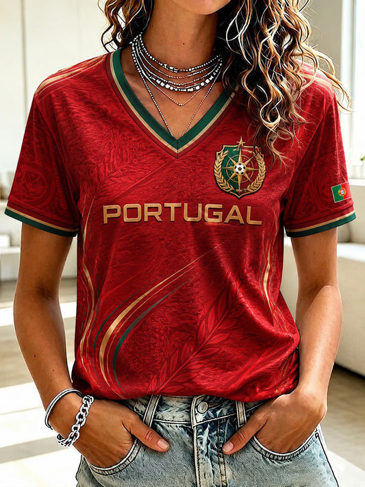 Portugal FIFA World Cup 2026 V-Neck Shirt Game Day Shirts Gift For Portugal Football Fans'