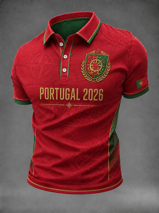 Portugal 2026 World Cup Polo Shirt Match Day Clothes Best Gifts For Portugal Football Fans