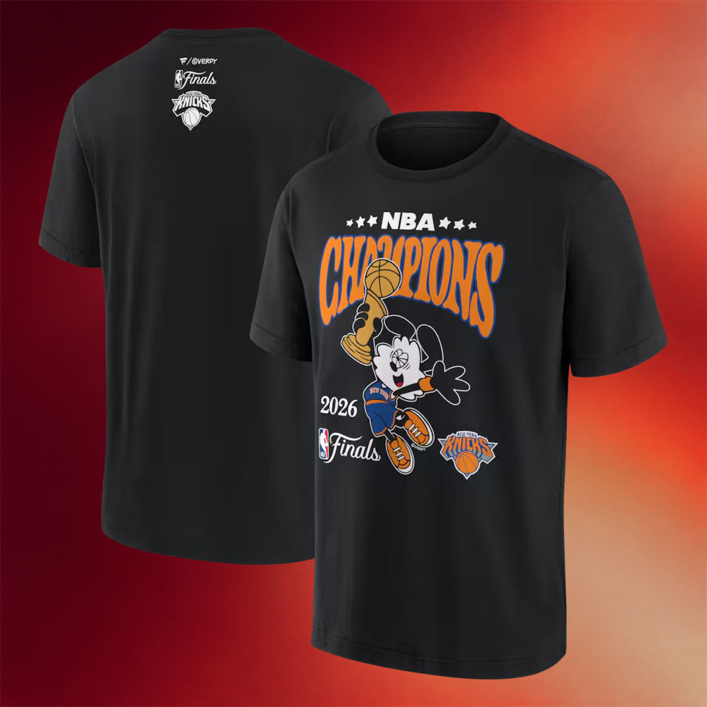 New York Knicks Champions Merch Knicks Black Verdy X 2026 Championship Collaboration T-Shirt