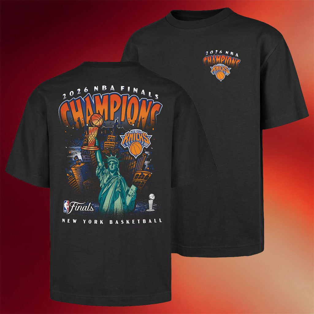 NY Knicks Championship Shirt Knicks 47 2026 Finals Champions Statue of Liberty Trophy T-Shirt