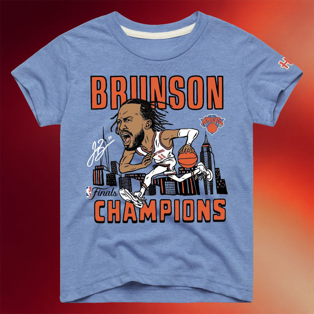 New York Knicks Champions Merch #11 Jalen Brunson Knicks 2026 Finals Champions Signed T-Shirt