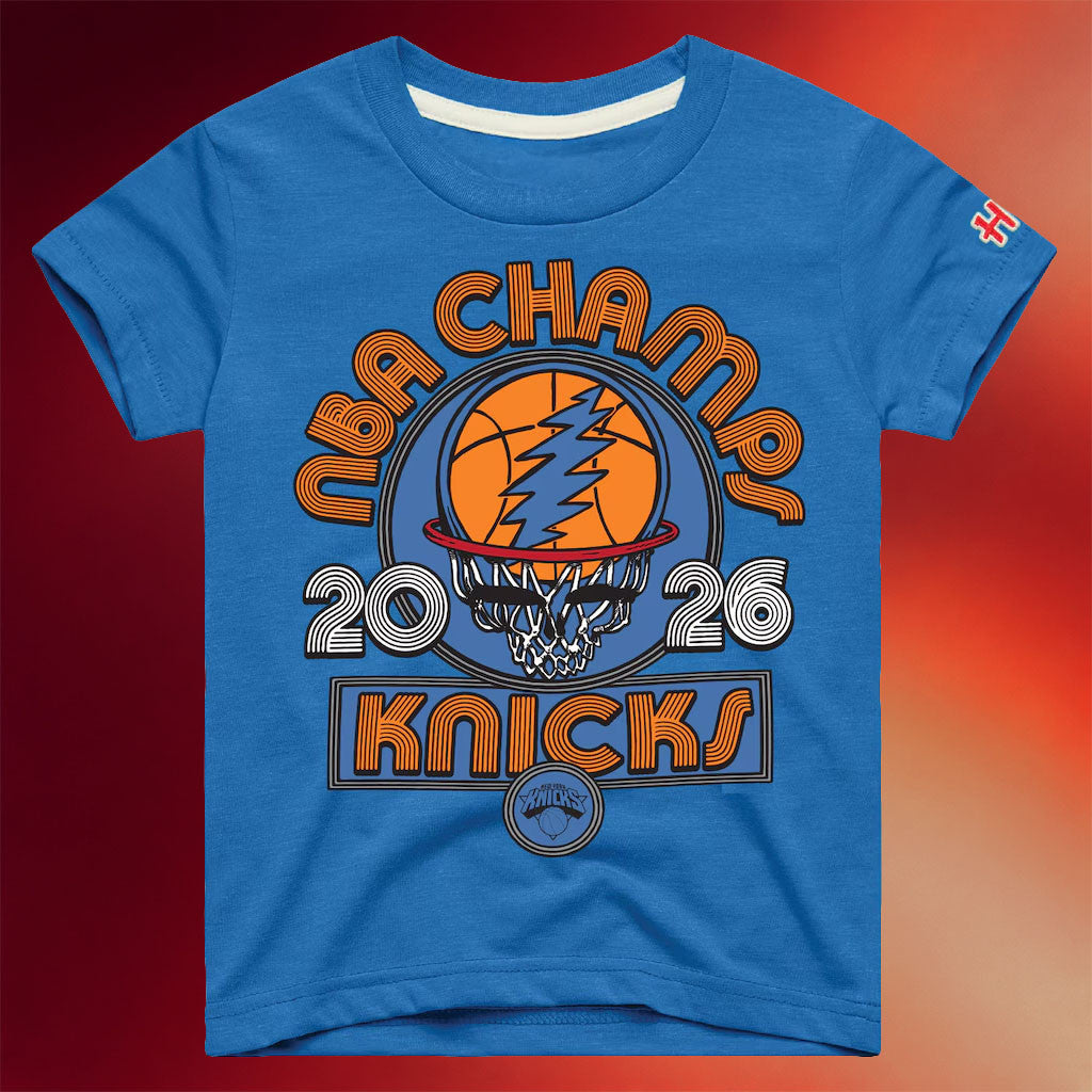 New York Knicks Champions Merch NY Knicks x The Grateful Dead Homage 2026 Finals Champions Shirt
