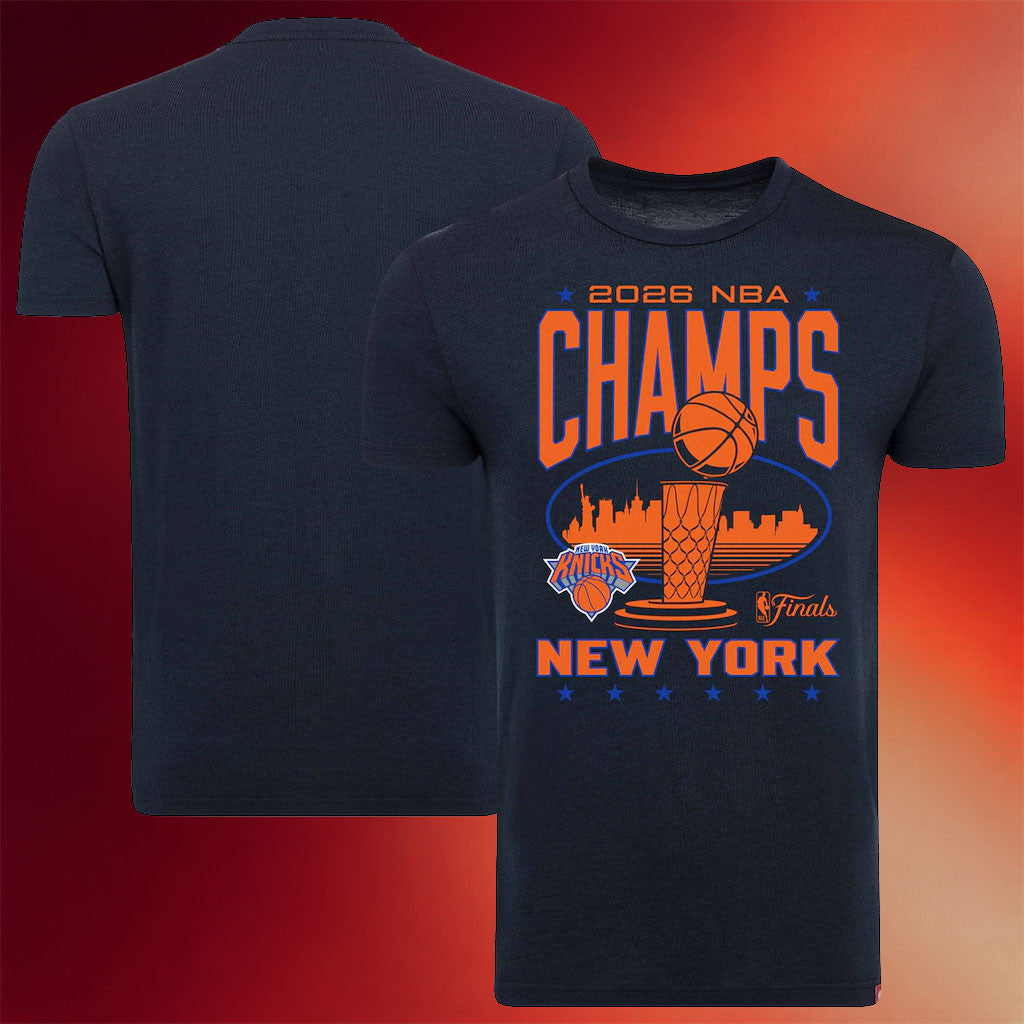 2026 New York Knicks Championship Shirt NY Knicks Finals Champions Trophy Skyline T-Shirt Black