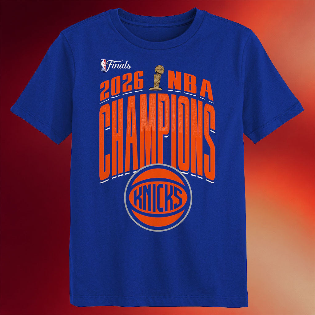 New York Knicks Champions Merch NY Knicks Blue 2026 Finals Champions Bold Teamwork T-Shirt Gift