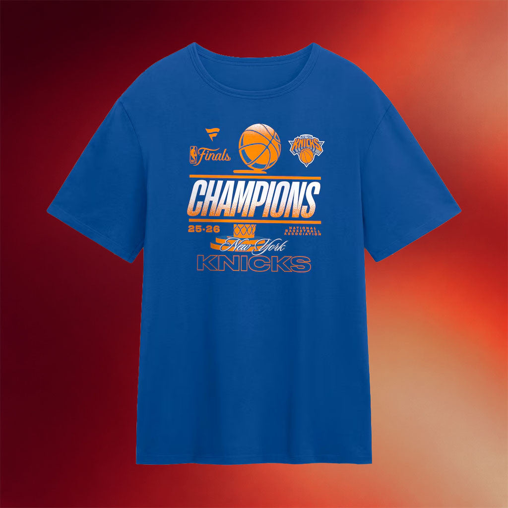 New York Knicks Championship Shirt NY Knicks 2026 Finals Champions Trophy T-Shirt Fan Gear Blue