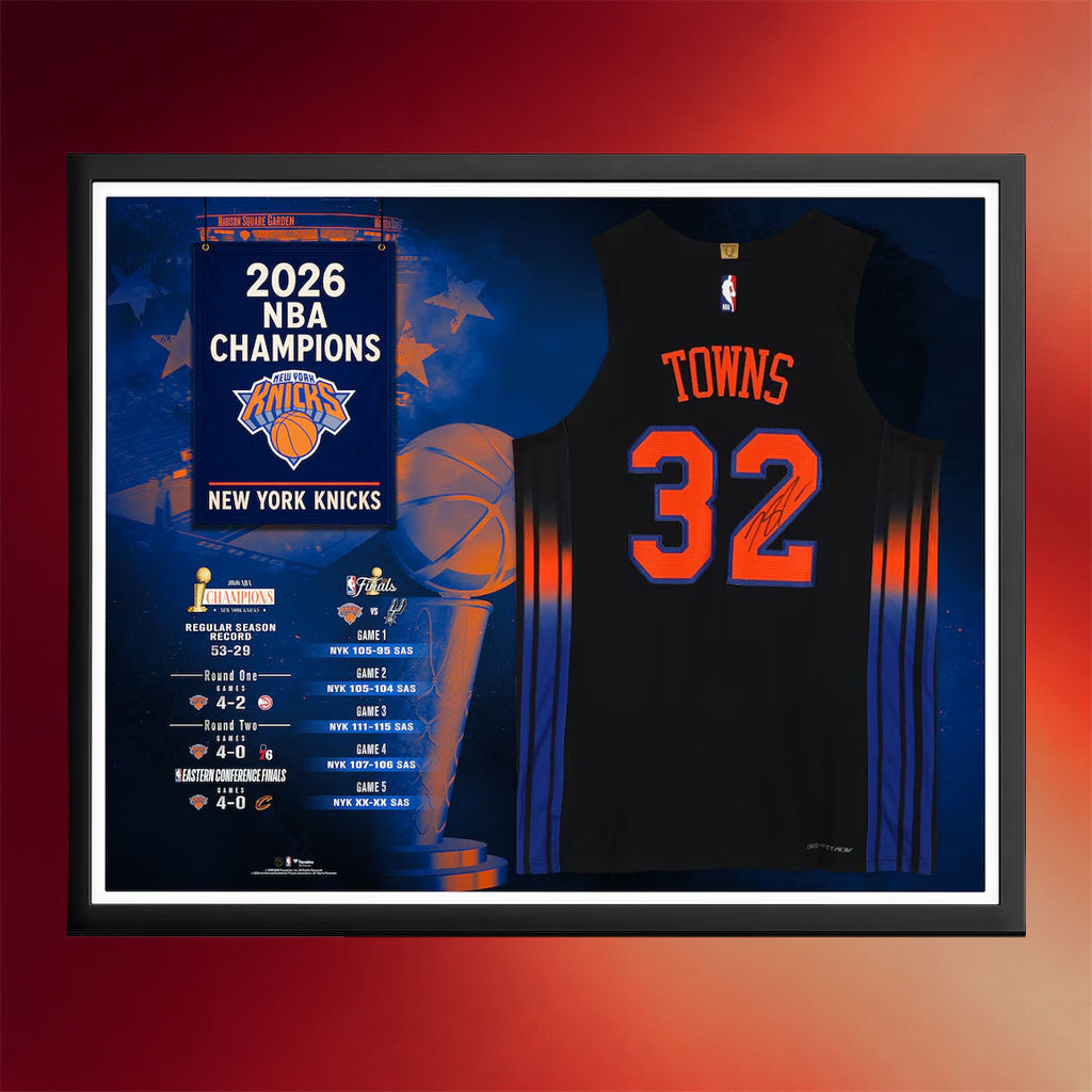 New York Knicks Champions Merch Karl-Anthony Towns #32 Knicks 2026 Finals Champions Jersey Collage Poster