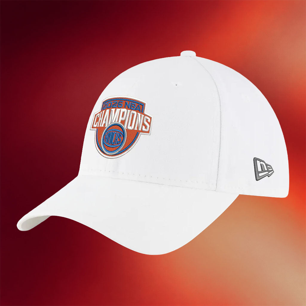 New York Knicks Champions Merch NY Knicks White 2026 Finals Champions Embroidered Hat Fan Gear