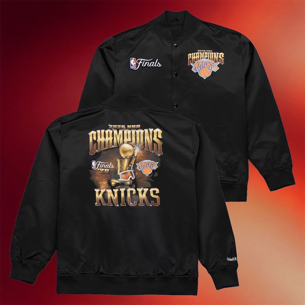 NY Knicks Championship Merch New York Knicks 2026 Finals Champions Jacket Fan Apparel Black