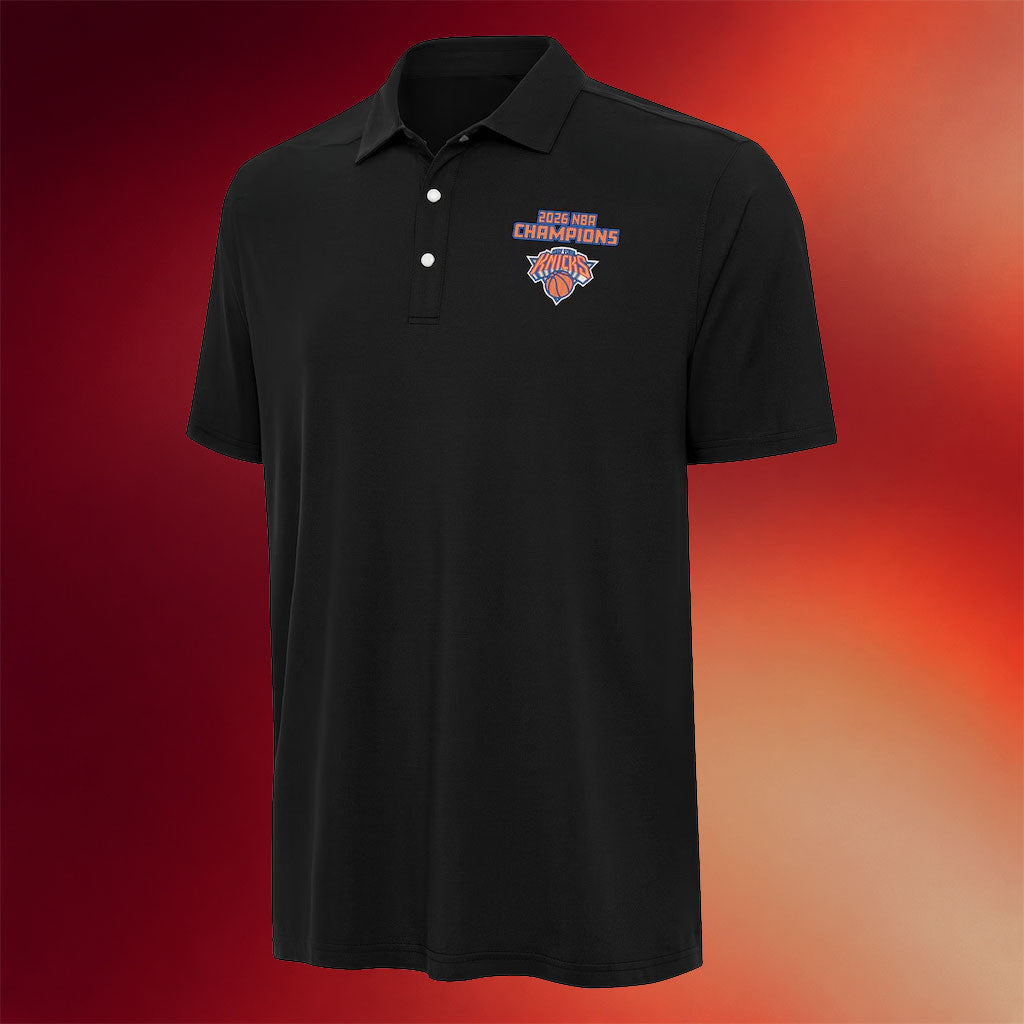 NY Knicks Champions Merch 2026 New York Knicks Black 2026 Finals Champions Western Polo Shirt