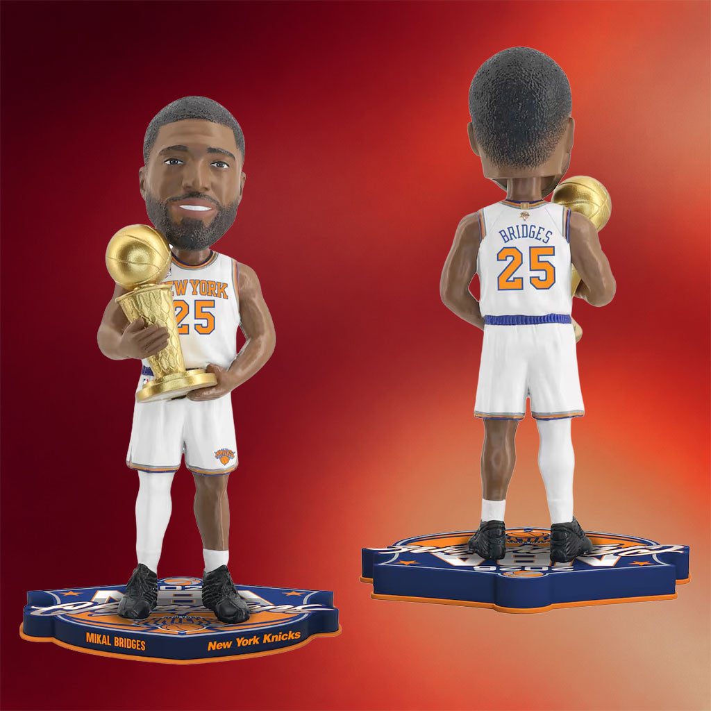 New York Knicks Champions Merch NY Knicks #25 Mikal Bridges 2026 Finals Champions Bobblehead