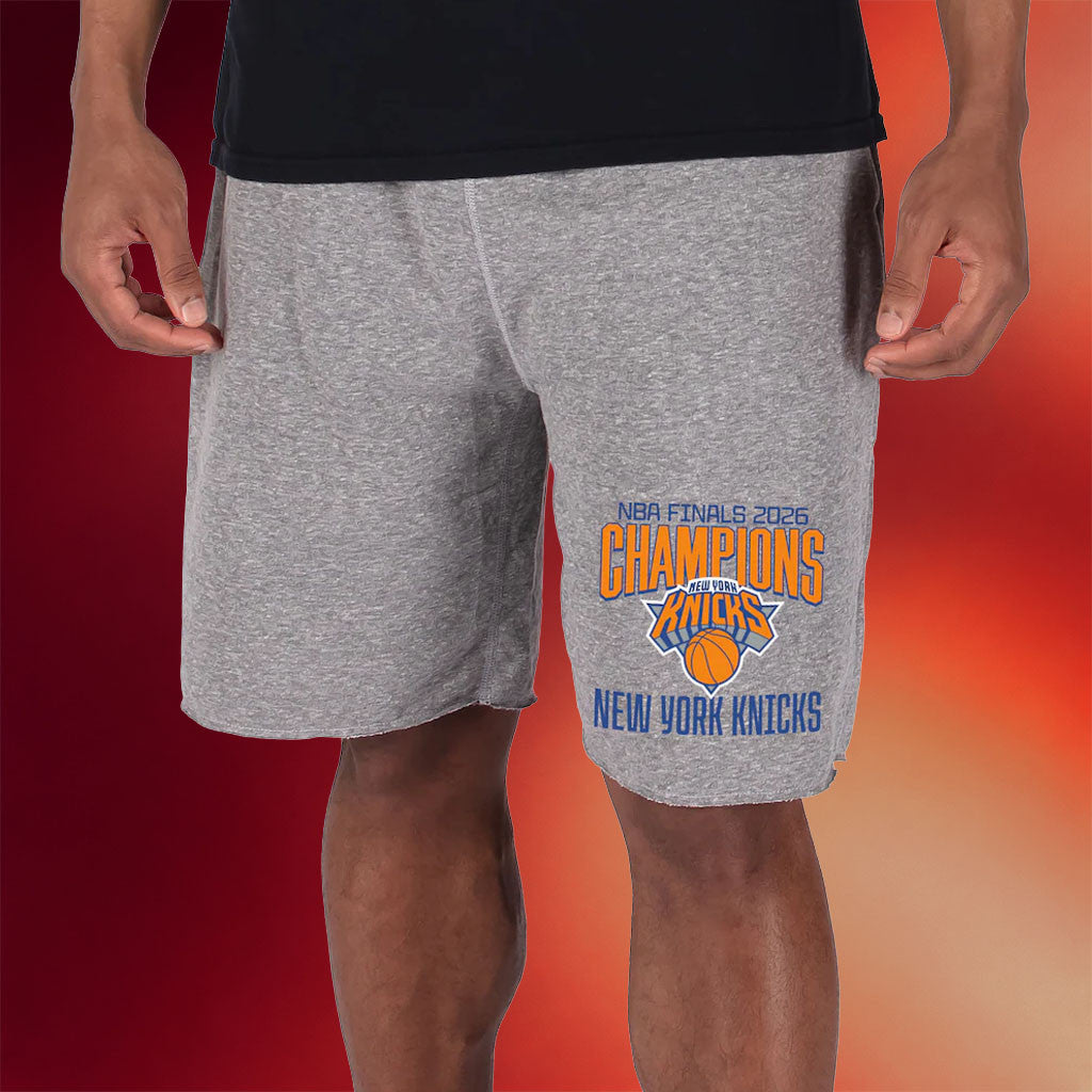 NY Knicks Champions Merch New York Knicks Concepts Sport 2026 Finals Champions Shorts Gray