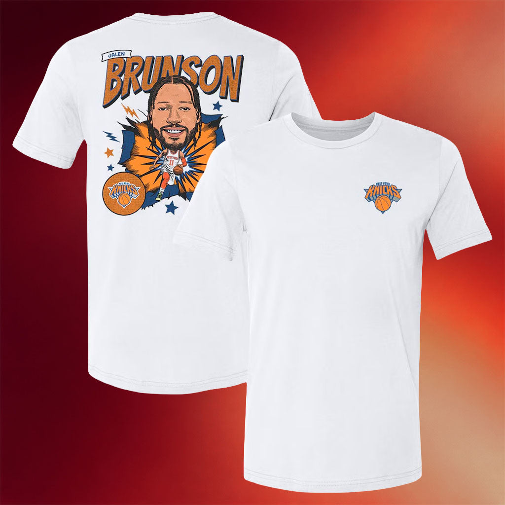 Jalen Brunson Merch 2026 Jalen Brunson Knicks Caricature T-Shirt New York Knicks Champions Merch