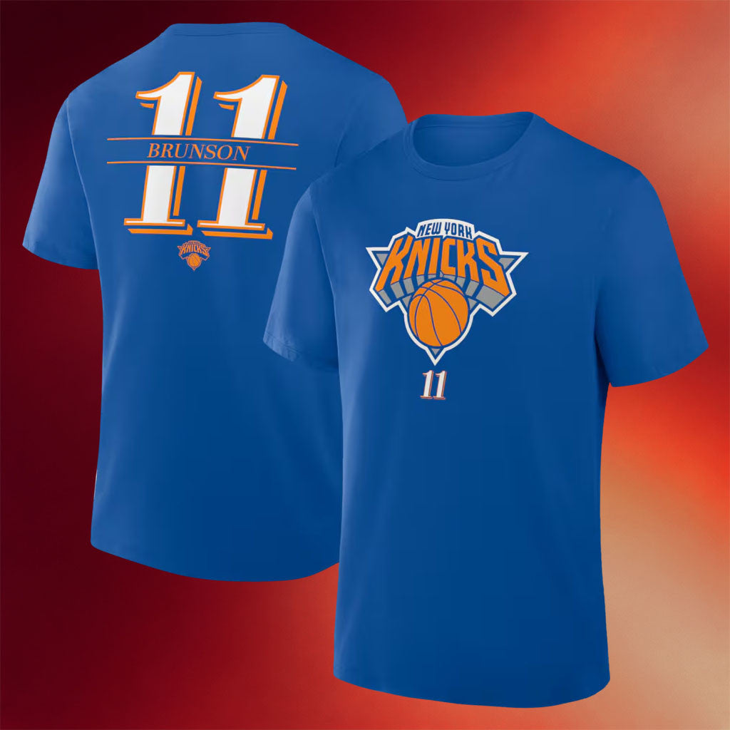 Jalen Brunson Merch 2026 Jalen Brunson #11 New York Knicks In The Paint Legacy T-Shirt Blue