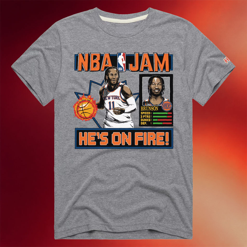 Jalen Brunson Merch 2026 Jalen Brunson He's On Fire T-Shirt New York Knicks Championship Shirt
