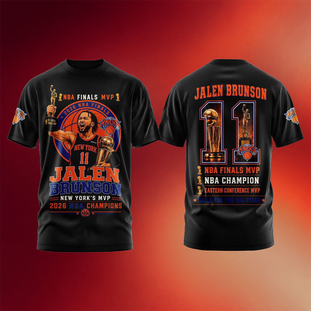 Jalen Brunson Merch 2026 Jalen Brunson Finals MVP T-Shirt New York Knicks Championship Shirt