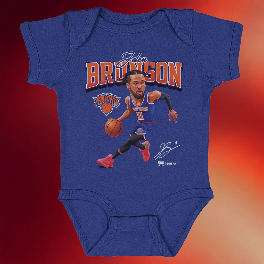 Jalen Brunson Merch 2026 Jalen Brunson NY Knicks Caricature Baby Onesie Knicks Champions Merch