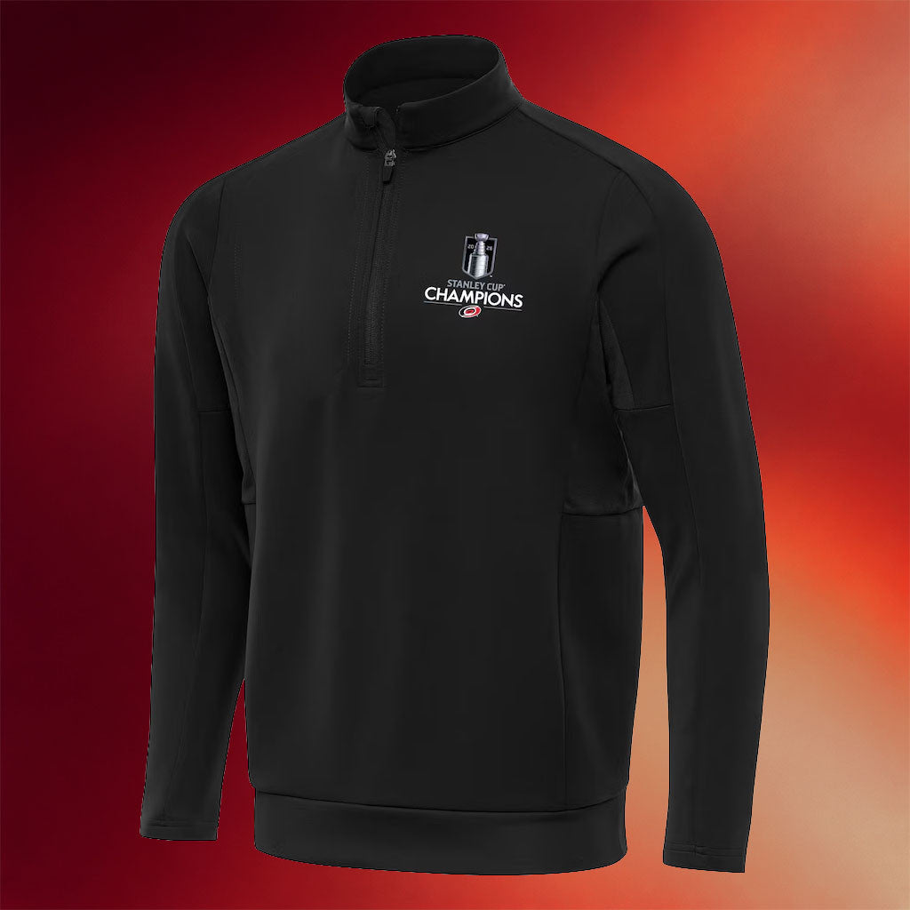 Carolina Hurricanes Champions Merch 2026 Canes Stanley Cup Champions Genesis Quarter-Zip Shirt