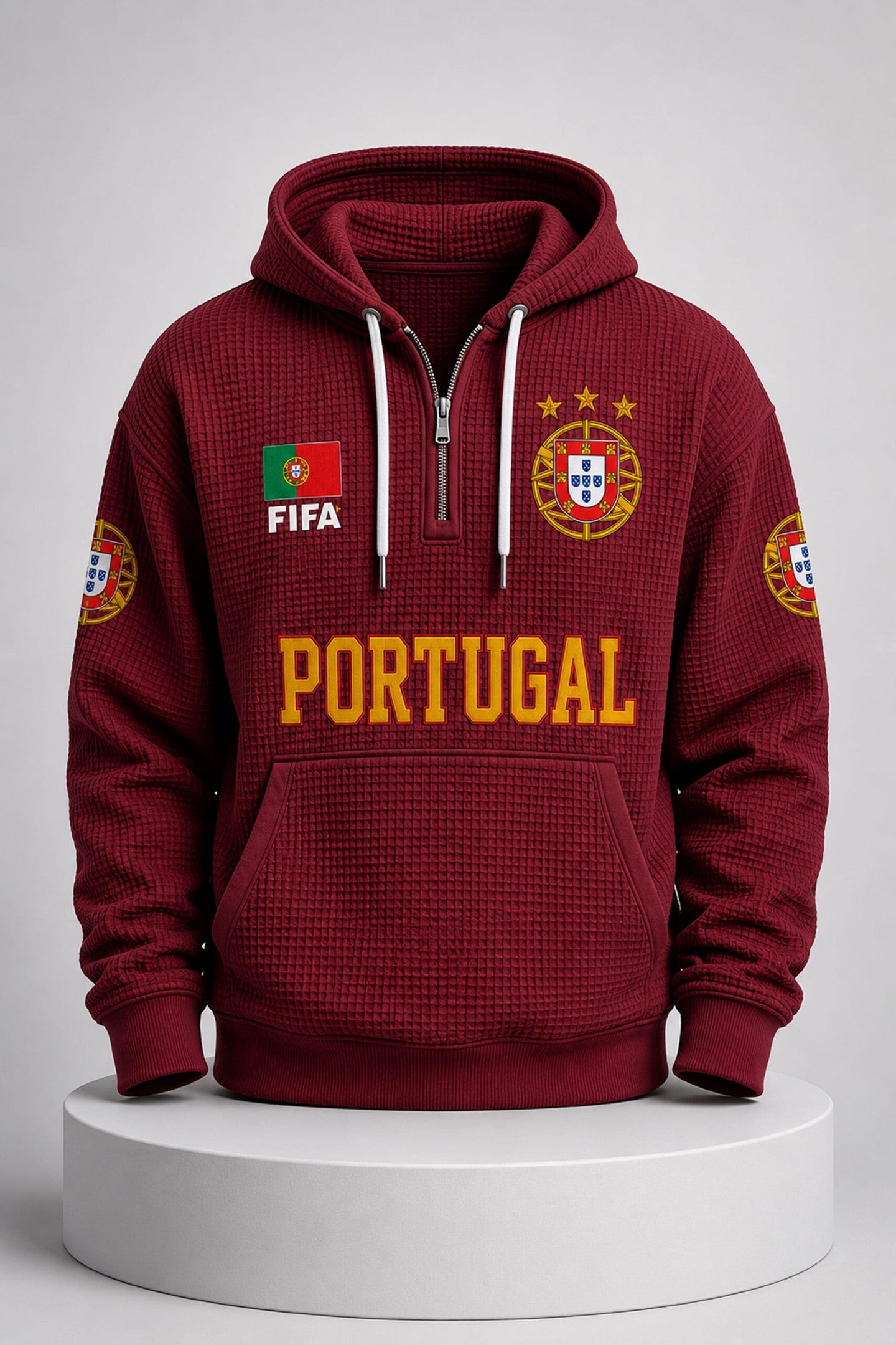 World Cup 2026 Portugal Waffle Quarter Zip Hoodie
