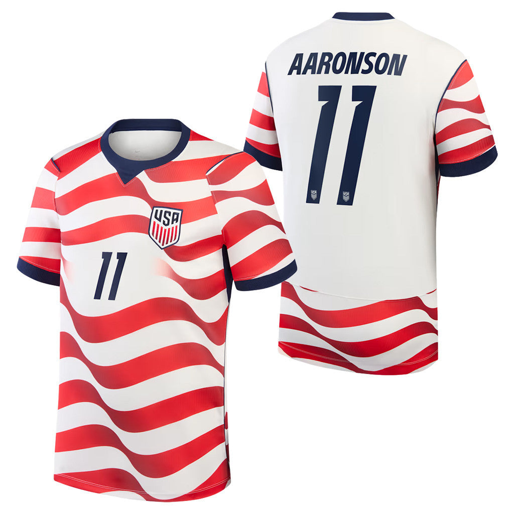 USMNT World Cup 2026 Merch #11 Brenden Aaronson USMNT 2026 Stadium Home Jersey FIFA Gifts