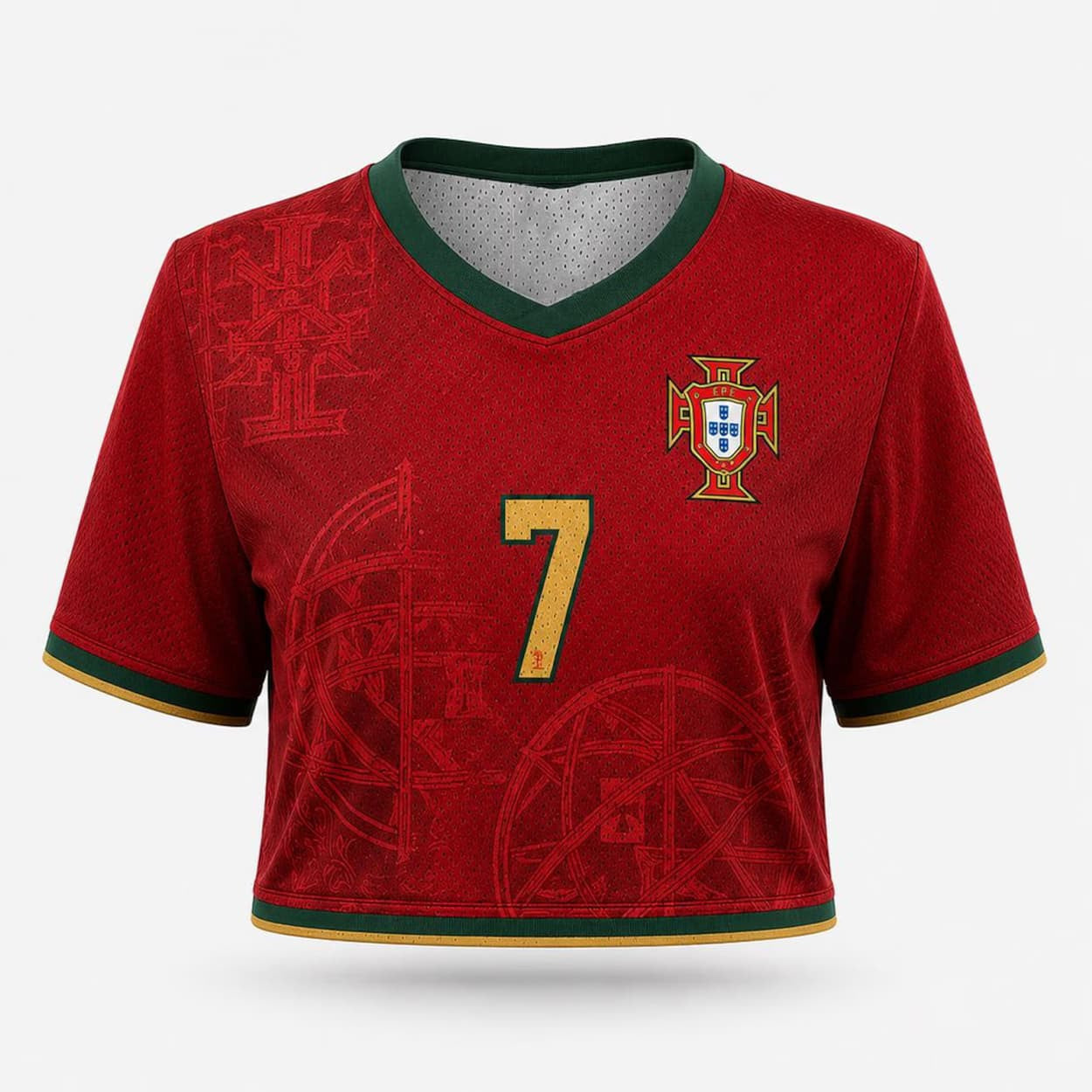 2026 Portugal World Cup Crop Top Jersey No 7 Portugal National Team Merch Best Gift For Her