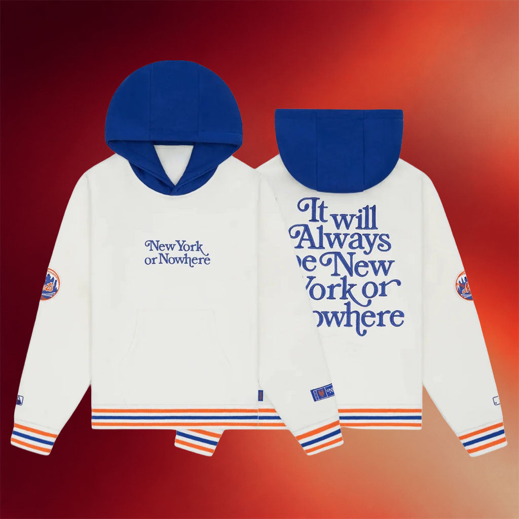 New York Or Nowhere Merch NYON X Mets Motto Hoodie NY Baseball Fan Gear Gift For Fathers