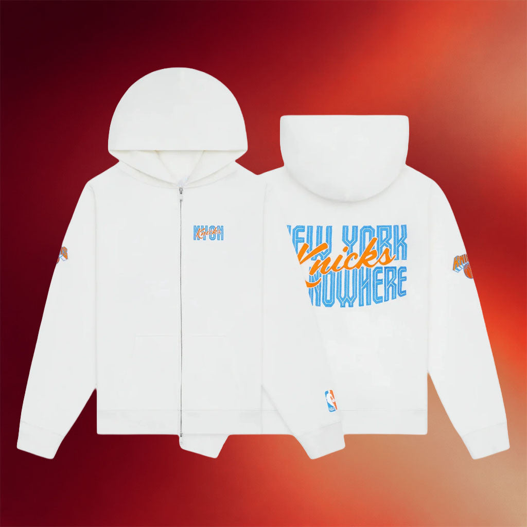 New York Or Nowhere Merch NYON X Knicks Crisscross Zip Hoodie NY Basketball Merch Fan Gifts