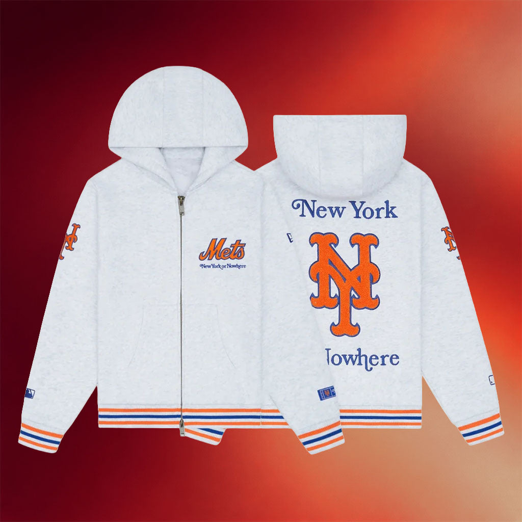 New York Or Nowhere Merch NYON X Mets Metropolitans Zip Hoodie Present For Friends