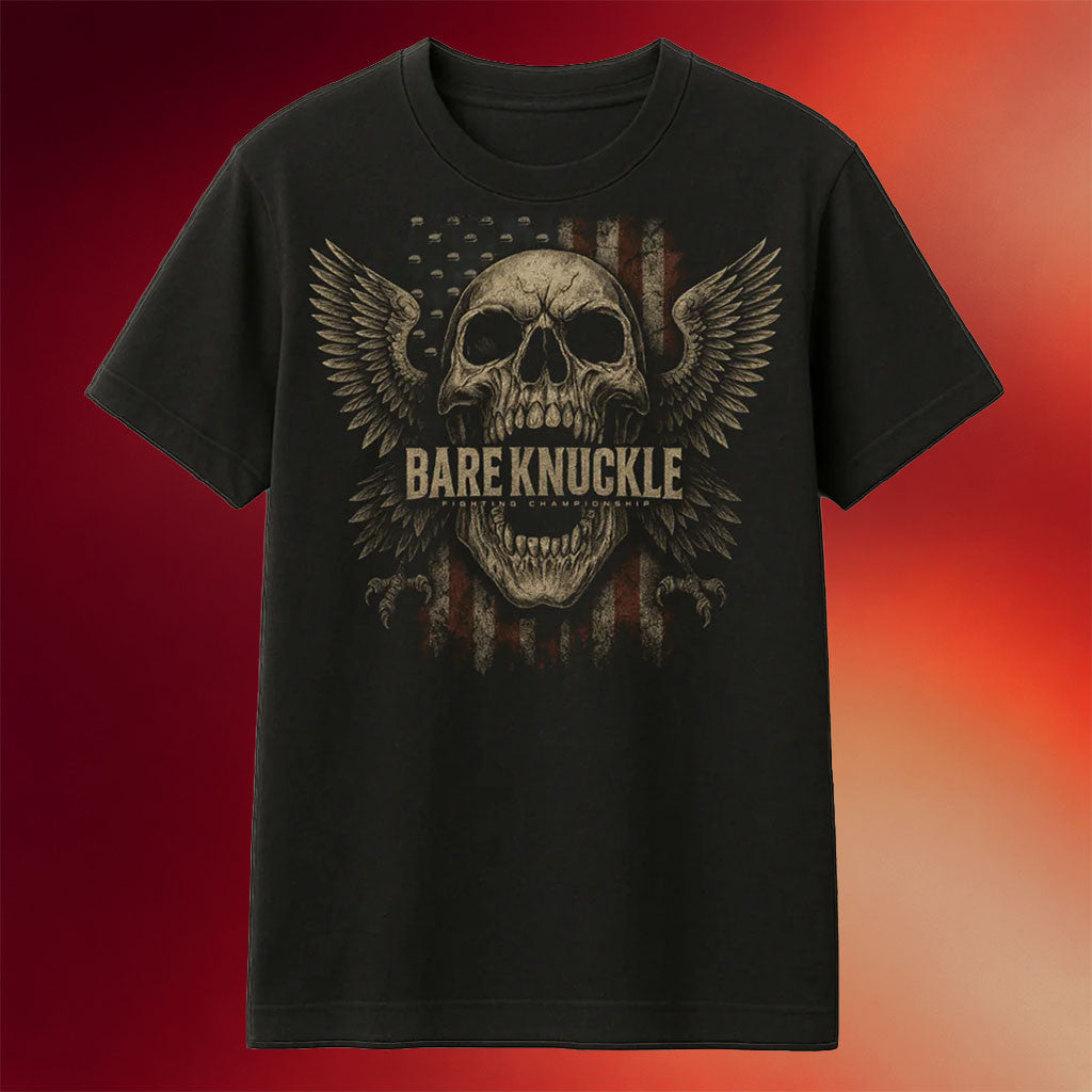 Bare Knuckle Merch 2026 BKFC Americana Skull T-Shirt Good Fathers Day Gifts