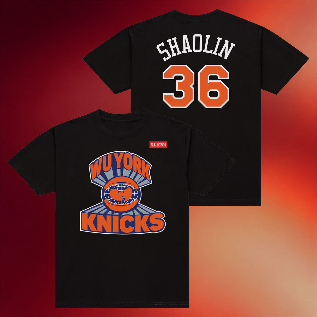 Mitchell And Ness NY Knicks Champions Merch 2026 New York Knicks X Wu-Tang Black Wu York T-Shirt