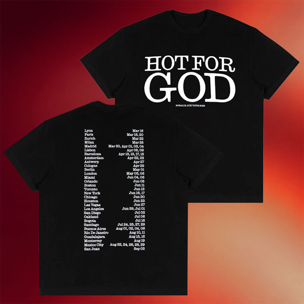 Rosalia Merch 2026 Hot For God Black T-Shirt Lux Tour Merch Best Gift For Music Fans