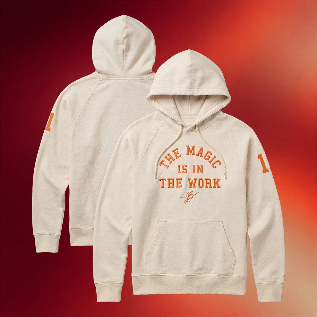 The Faherty X NY Knicks Merch 2026 Jalen Brunson #11 The Magic Is In The Work Hoodie Fan Gifts
