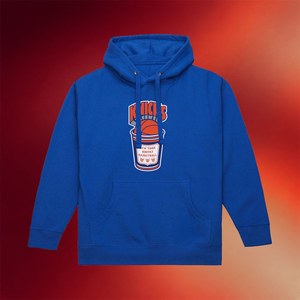 Mitchell And Ness NY Knicks Champions Merch 2026 New York Knicks Blue Coffee Cup Hoodie Gifts