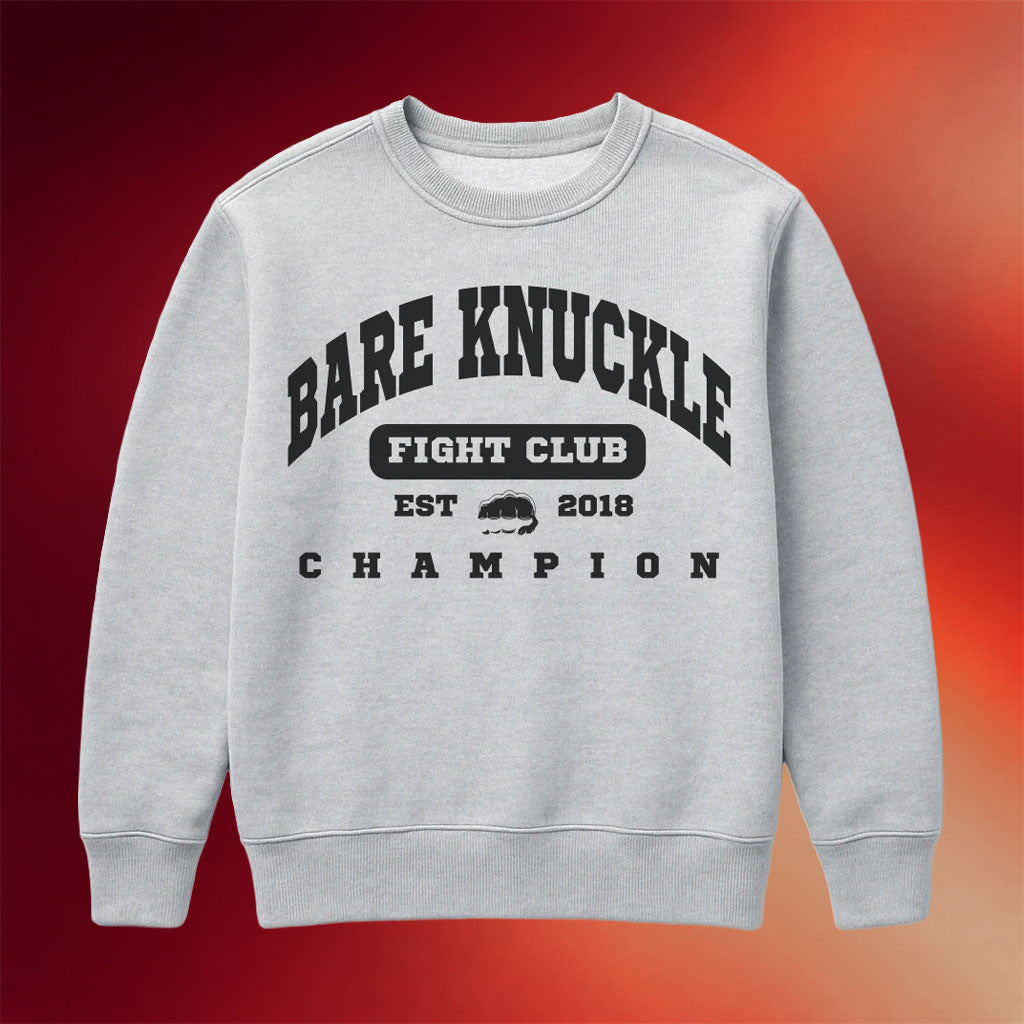 Bare Knuckle Merch 2026 BKFC Champion Varsity Crewneck Sweatshirt Gifts For Boxing Lovers