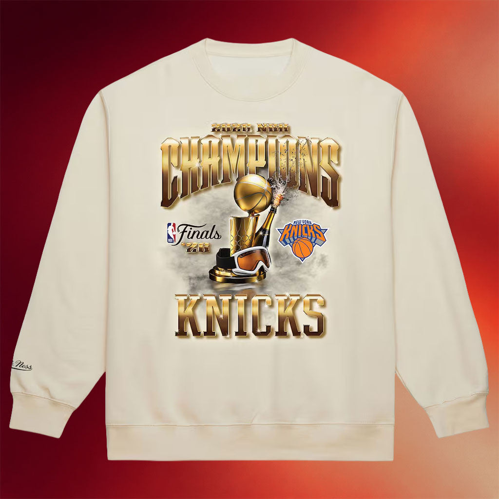 Mitchell And Ness NY Knicks Champions Merch 2026 Knicks Finals Champions Crewneck Sweatshirt