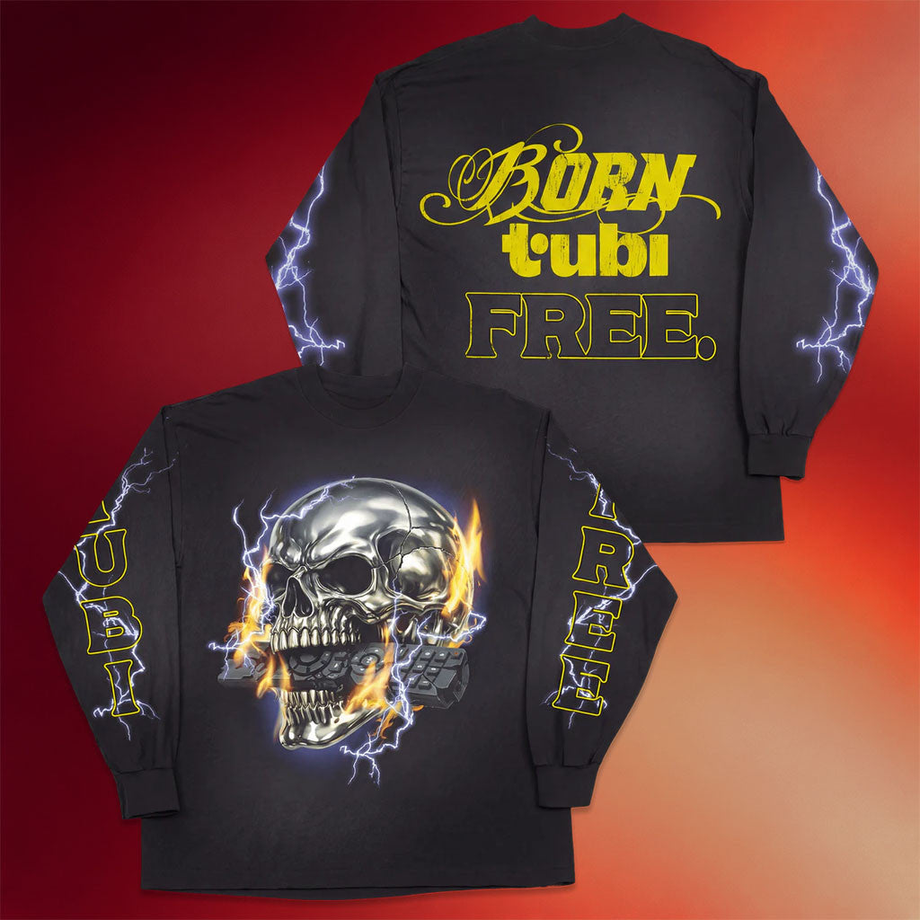 Born Tubi Free Merch 2026 Skull Long Sleeve Shirt Fathers Day Presents