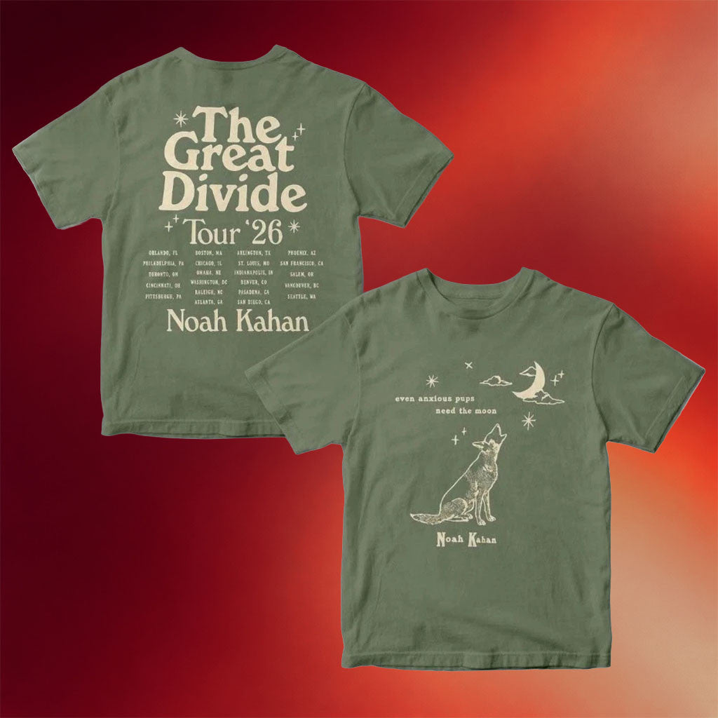 Noah Kahan Merch 2026 Noah Kahan Orbiter Howling Pup T-Shirt Great Divide Tour Shirt Fan Gifts