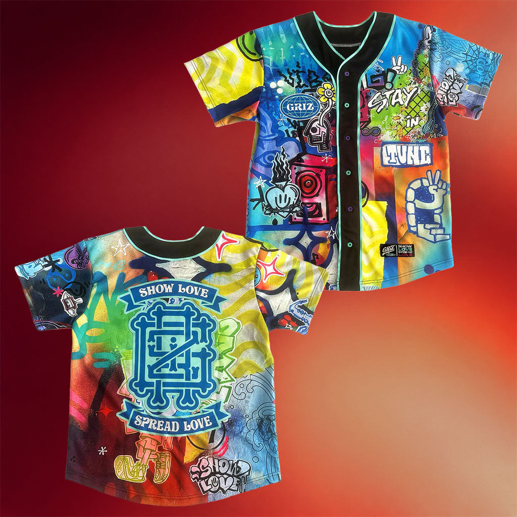GRiZ Merch 2026 Stay In Tune Baseball Jersey Show Love Spread Love Jersey Gifts For EDM Lover