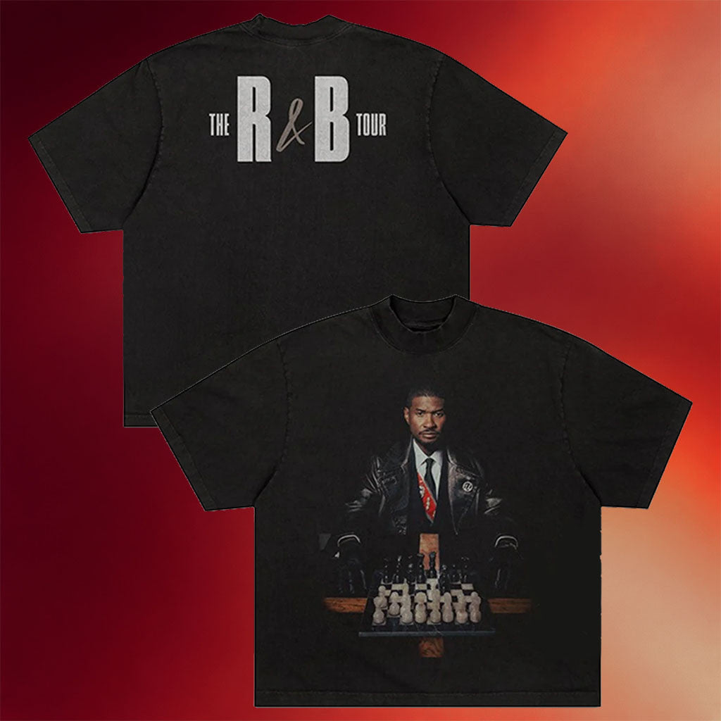 R&B Merch 2026 Usher Raymond R&B Tour Chess Graphic T-Shirt Gifts For Music Lovers