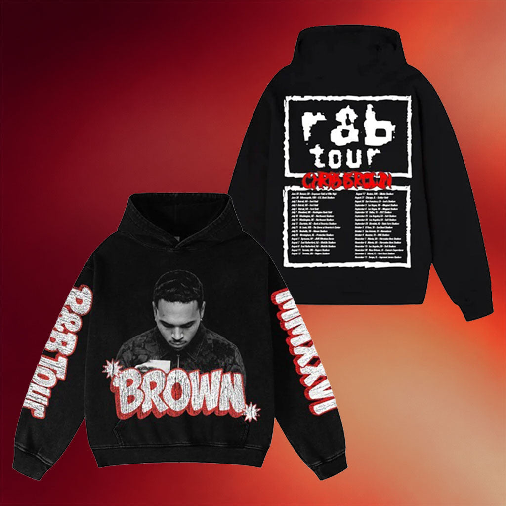 R&B Merch 2026 Chris Brown R&B Tour Black Hoodie Unique Gifts For Music Lovers