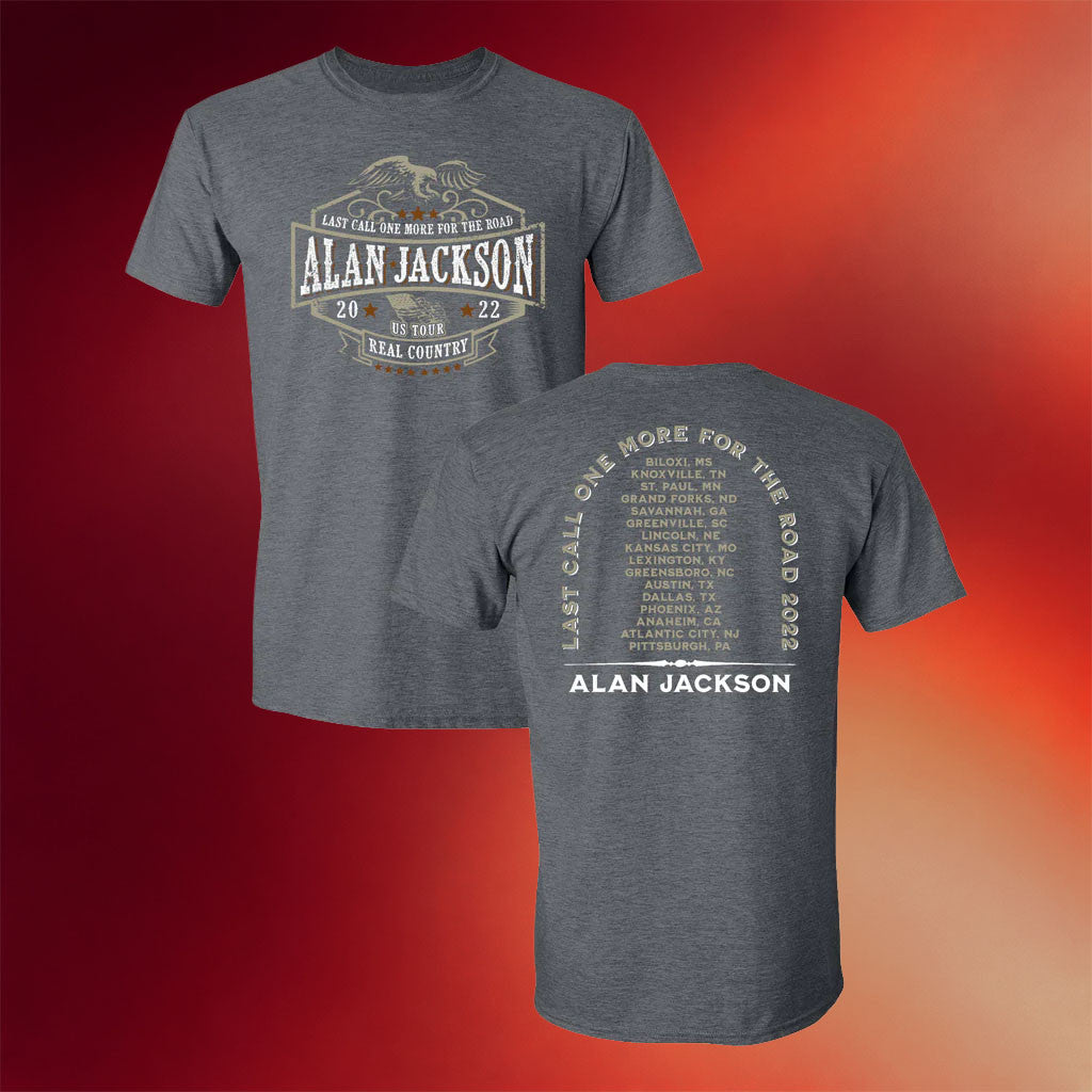 Alan Jackson Merch Grey Tour T-Shirt Last Call One More For The Road Shirt Music Fan Gifts