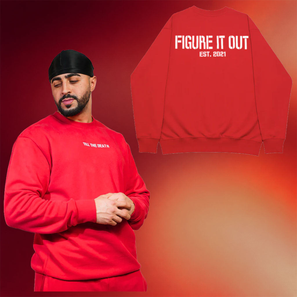 TTD Athletics Merch 2026 Figure It Out Crewneck Red Sweatshirt Till The Death Merch Cool Gifts